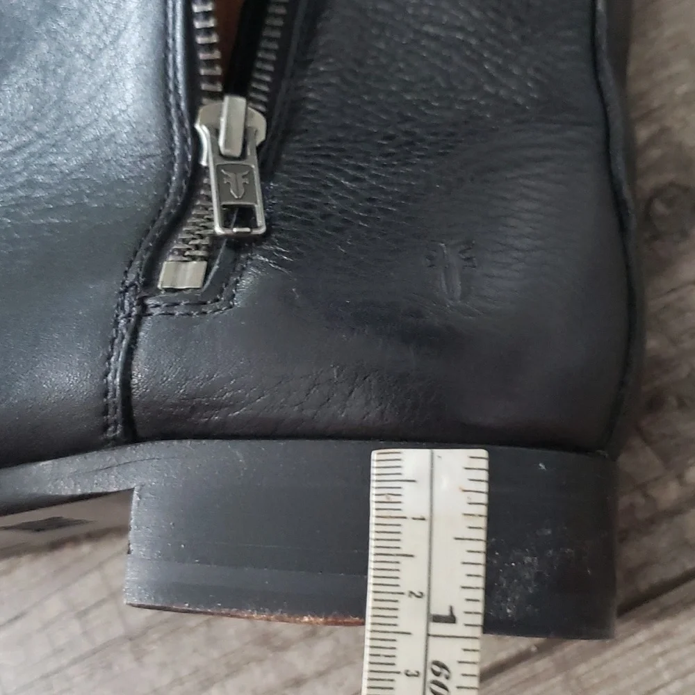 FRYE Black Carly Double Zip Back Ankle Boots